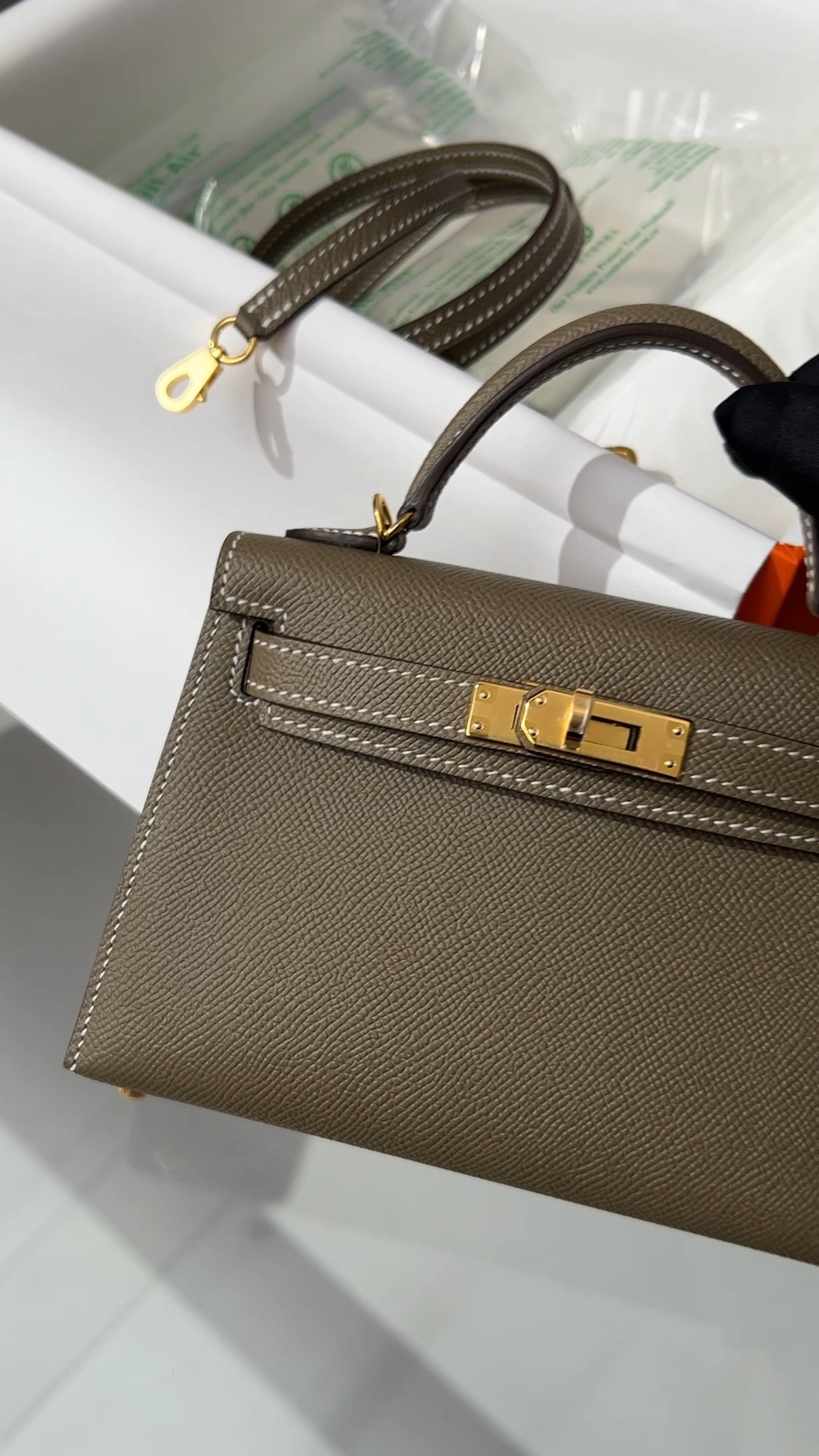 Shebag Hermes Mini Kelly 2 bag in grey togo leather (2024 Dec updated)-Negozio in linea della borsa falsa di Louis Vuitton di migliore qualità, borsa del progettista della replica ru