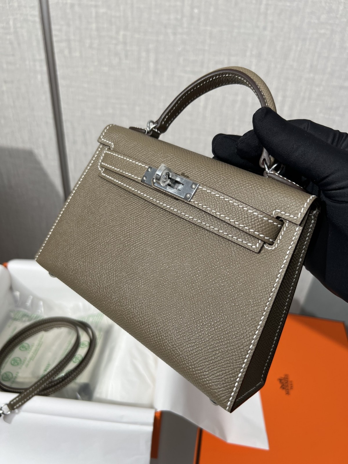 Shebag Hermes Mini Kelly 2 bag in grey togo leather (2024 Dec updated)-Negozio in linea della borsa falsa di Louis Vuitton di migliore qualità, borsa del progettista della replica ru