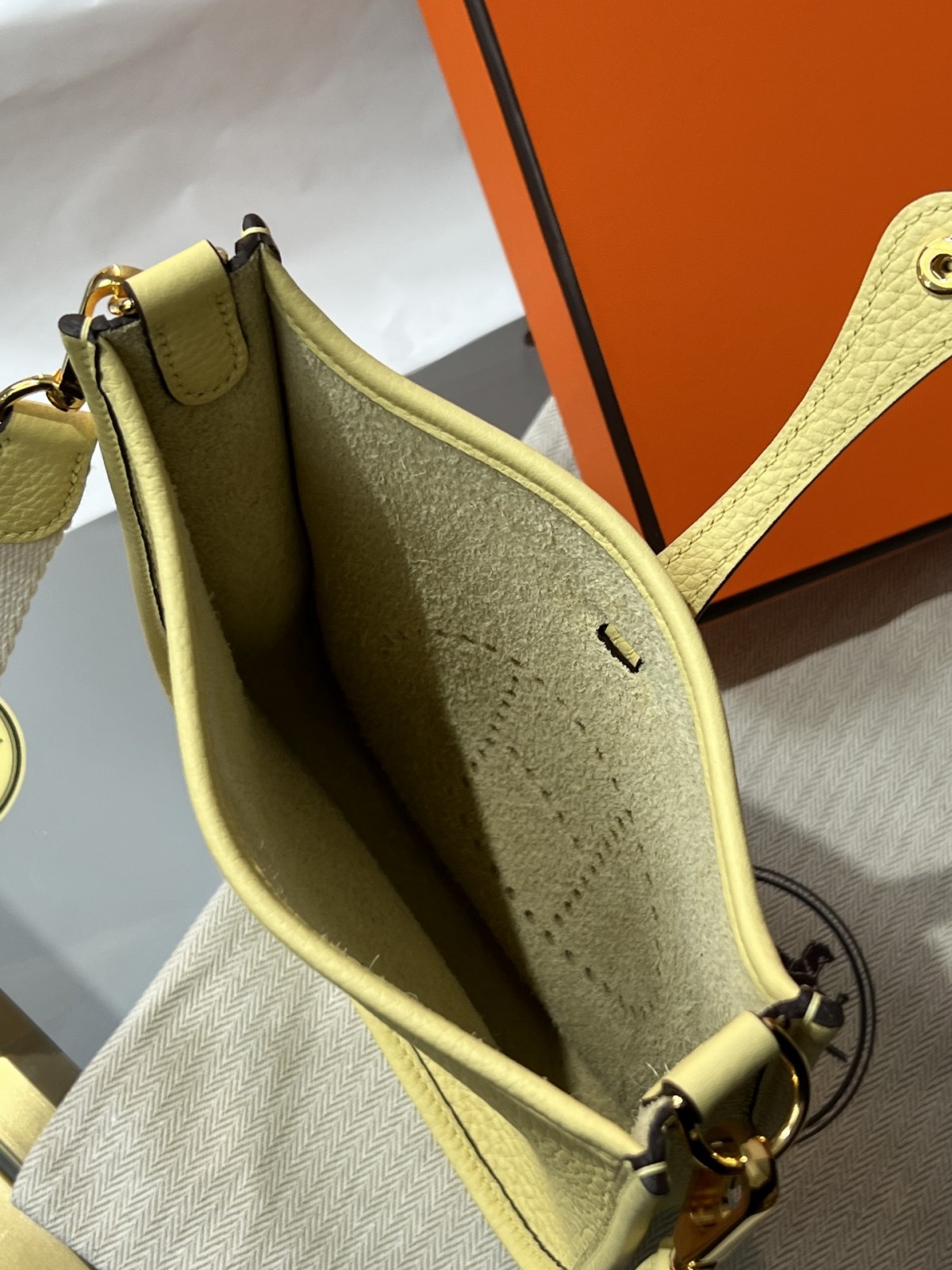 Shebag Hermes Evelyne 16 bag yellow fully hand made (2025 Jan updated)-Negozio in linea della borsa falsa di Louis Vuitton di migliore qualità, borsa del progettista della replica ru