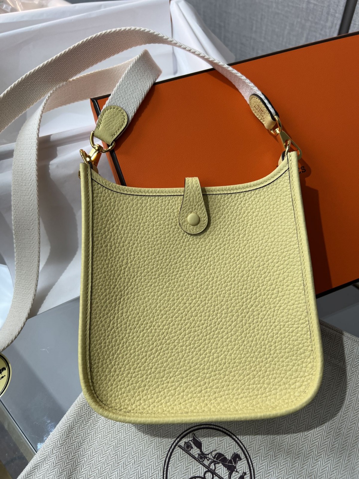 Shebag Hermes Evelyne 16 bag yellow fully hand made (2025 Jan updated)-Negozio in linea della borsa falsa di Louis Vuitton di migliore qualità, borsa del progettista della replica ru