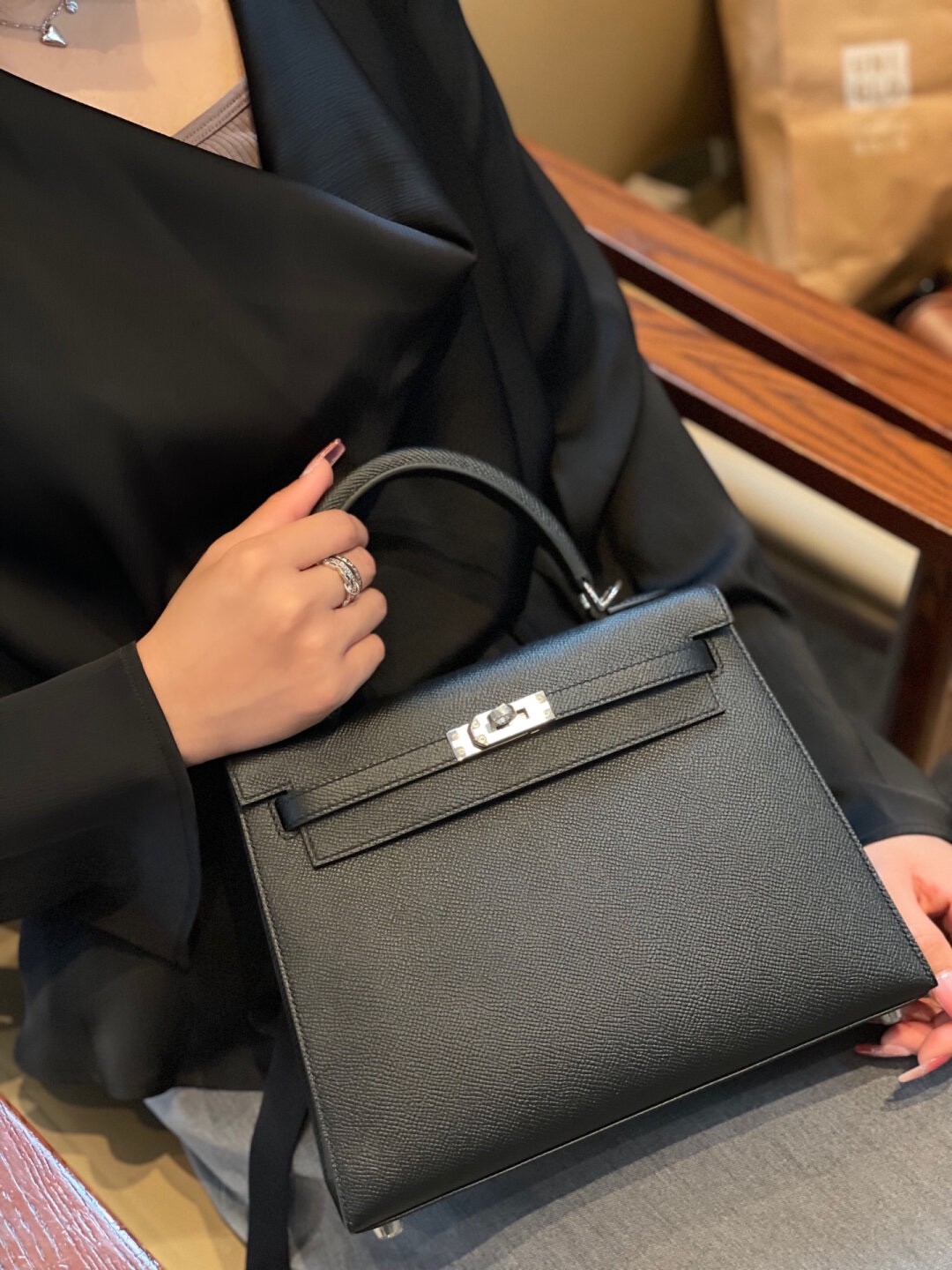 Shebag fully hand made Hermes Kelly 25 bag black epsom leather review (2025 Jan updated)-Best Quality Fake Louis Vuitton Bag Online Store, Replica designer bag ru