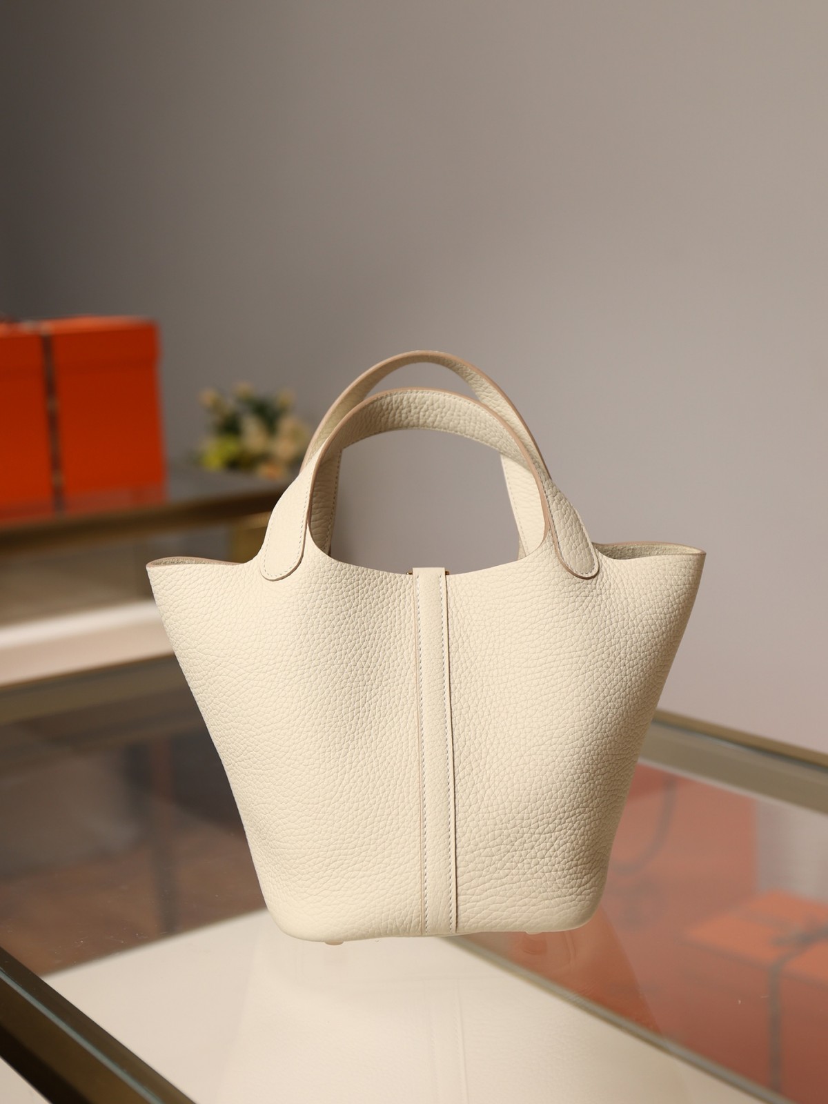 Shebag fully handmade Hermes Picotin 18 bag review snow white togo leather(2025 Jan updated)-Negozio in linea della borsa falsa di Louis Vuitton di migliore qualità, borsa del progettista della replica ru