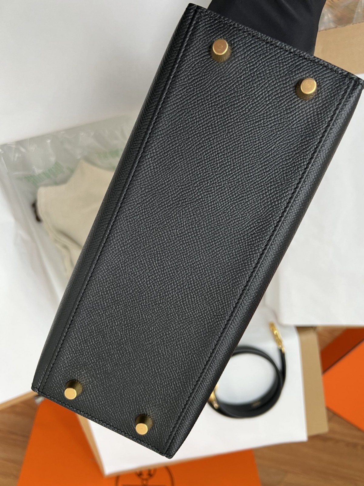 Shebag fully handmade Hermes Kelly 25 bag black epsom leather gold hardware lastets batch review (2025 Jan updated)-Интернет-магазин поддельной сумки Louis Vuitton лучшего качества, копия дизайнерской сумки ru