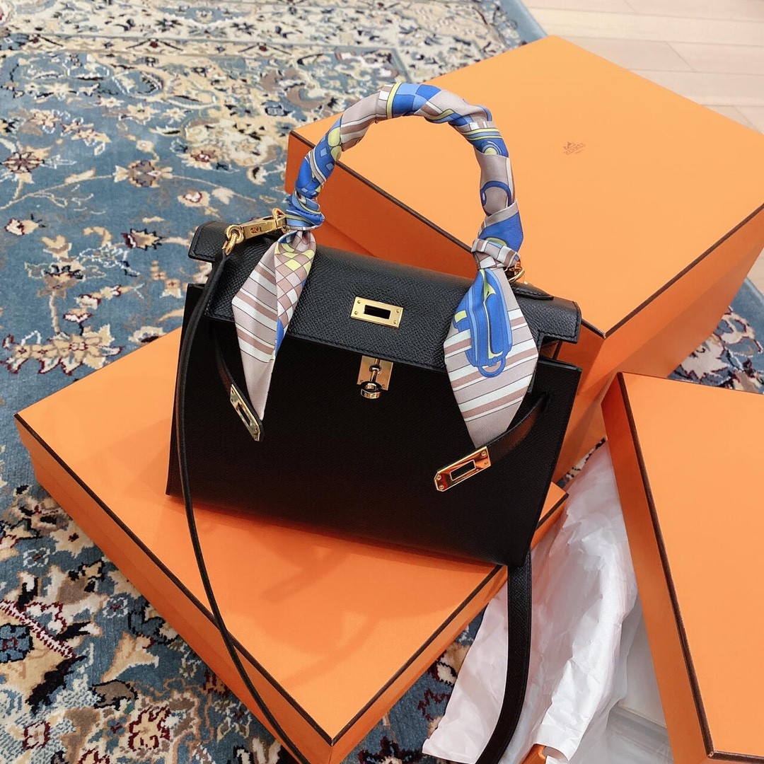 Shebag fully handmade Hermes Kelly 25 bag black epsom leather gold hardware lastets batch review (2025 Jan updated)-Интернет-магазин поддельной сумки Louis Vuitton лучшего качества, копия дизайнерской сумки ru