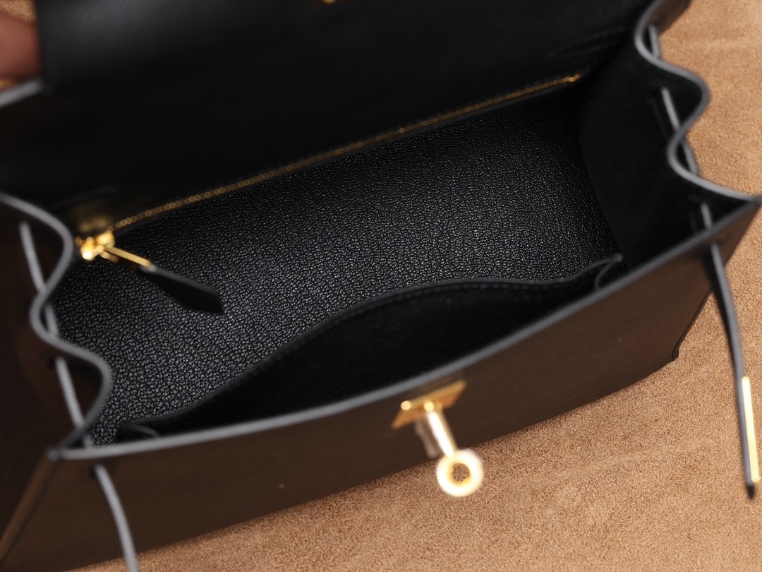 Shebag fully handmade Hermes Kelly 25 bag black epsom leather gold hardware lastets batch review (2025 Jan updated)-Интернет-магазин поддельной сумки Louis Vuitton лучшего качества, копия дизайнерской сумки ru