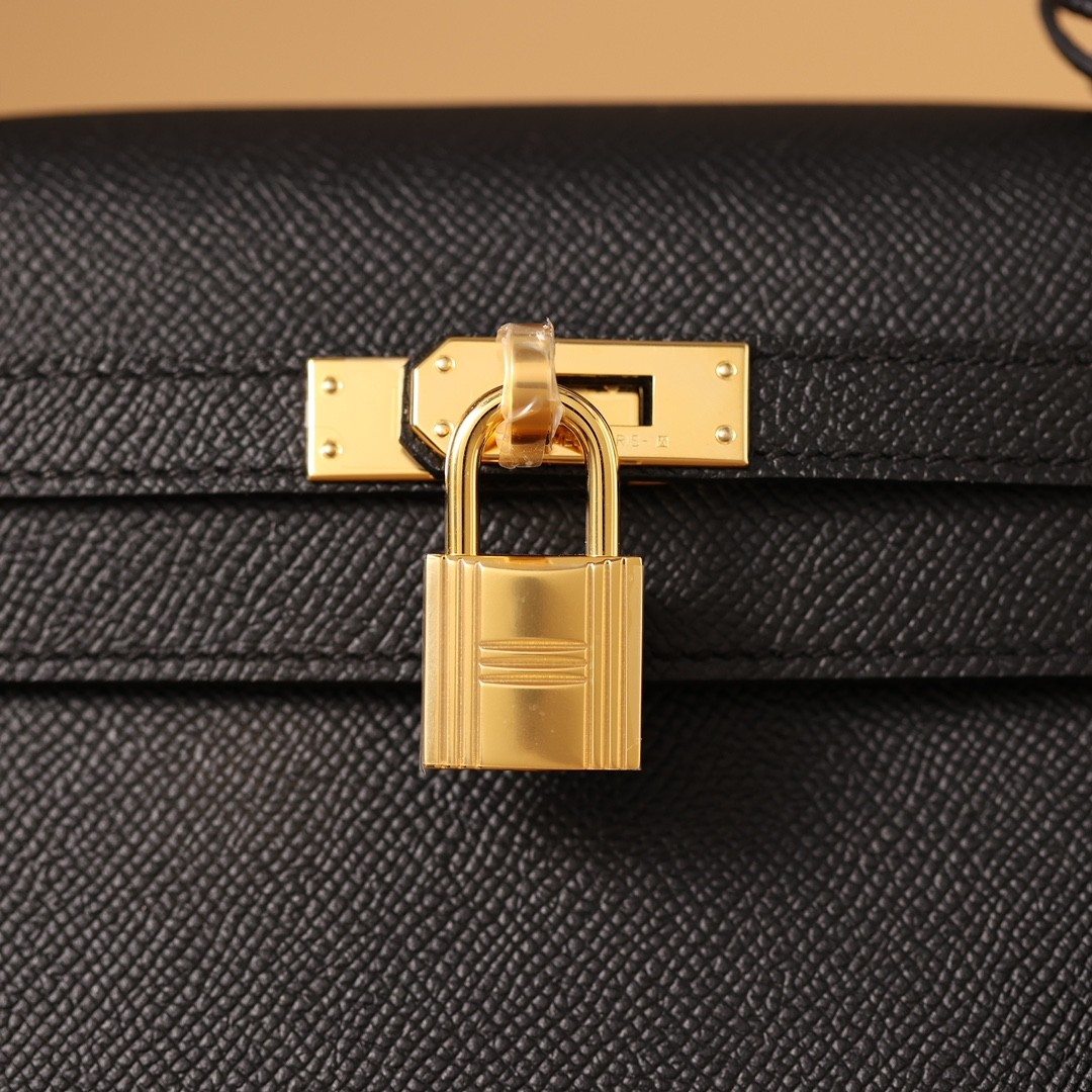 Shebag fully handmade Hermes Kelly 25 bag black epsom leather gold hardware lastets batch review (2025 Jan updated)-Интернет-магазин поддельной сумки Louis Vuitton лучшего качества, копия дизайнерской сумки ru