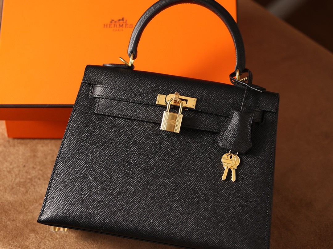 Shebag fully handmade Hermes Kelly 25 bag black epsom leather gold hardware lastets batch review (2025 Jan updated)-Интернет-магазин поддельной сумки Louis Vuitton лучшего качества, копия дизайнерской сумки ru