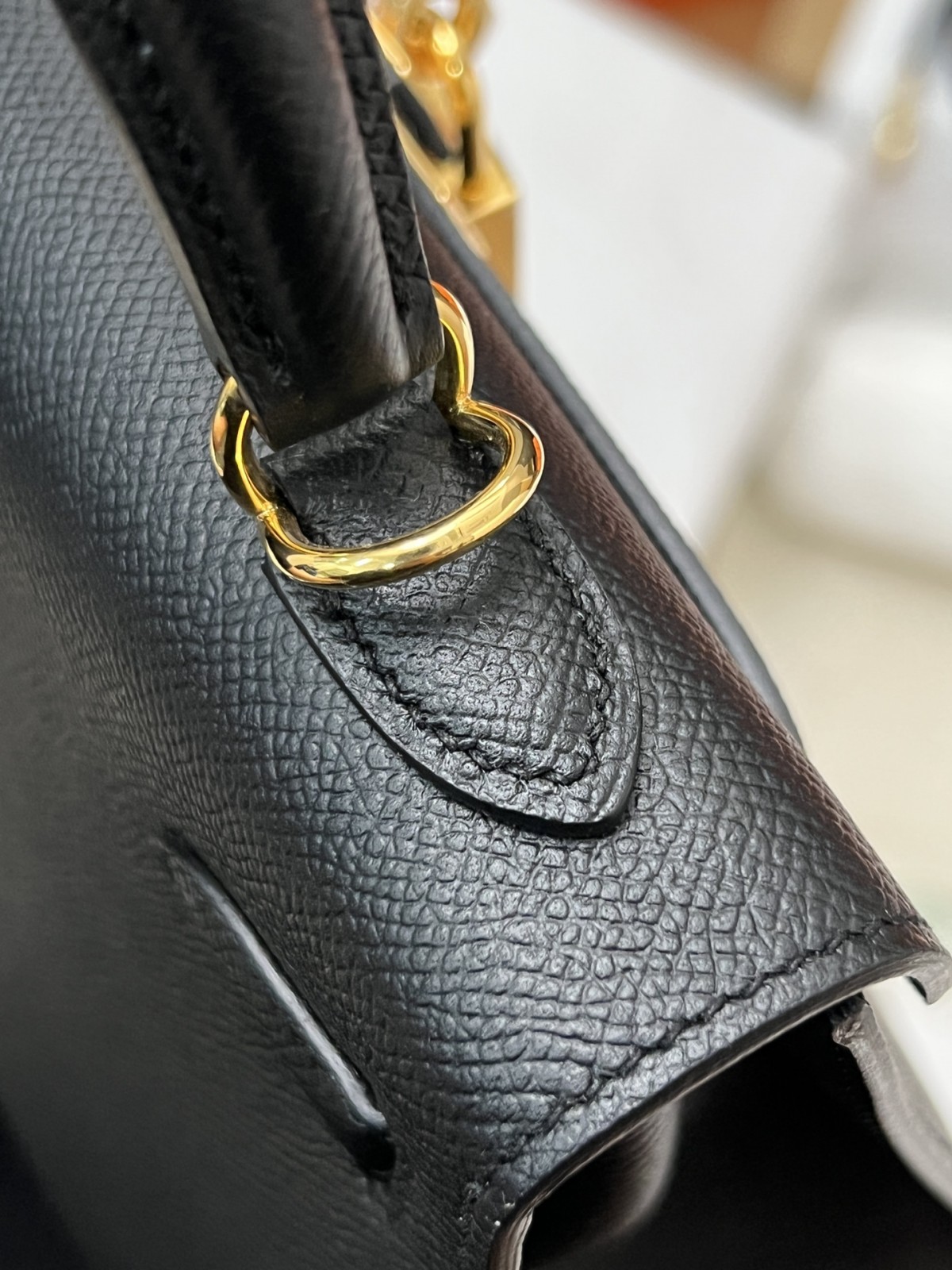 Shebag fully handmade Hermes Kelly 25 bag black epsom leather gold hardware lastets batch review (2025 Jan updated)-Интернет-магазин поддельной сумки Louis Vuitton лучшего качества, копия дизайнерской сумки ru