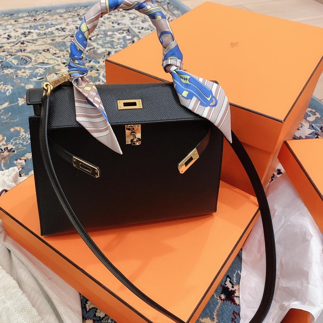 Shebag fully handmade Hermes Kelly 25 bag black epsom leather gold hardware lastets batch review (2025 Jan updated)-Интернет-магазин поддельной сумки Louis Vuitton лучшего качества, копия дизайнерской сумки ru