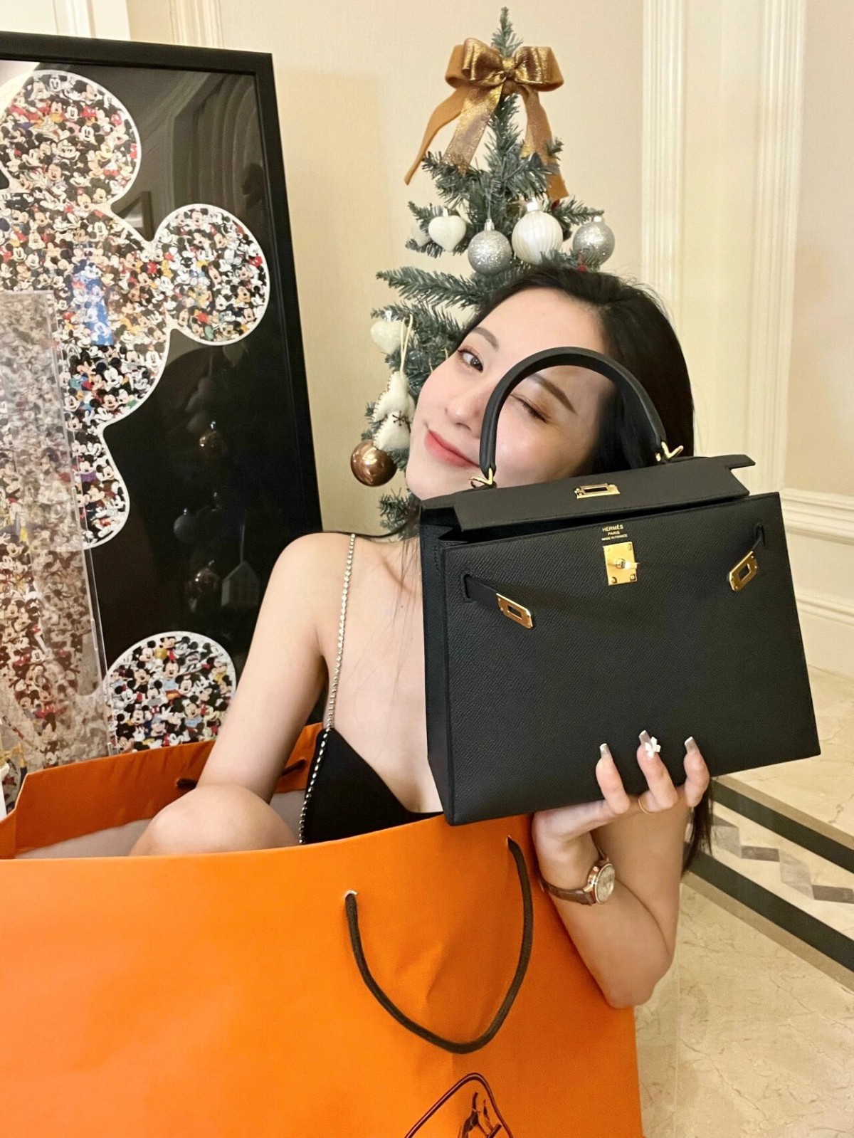 Shebag fully handmade Hermes Kelly 25 bag black epsom leather gold hardware lastets batch review (2025 Jan updated)-Интернет-магазин поддельной сумки Louis Vuitton лучшего качества, копия дизайнерской сумки ru