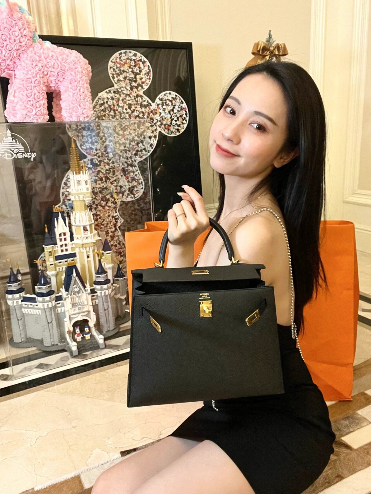 Shebag fully handmade Hermes Kelly 25 bag black epsom leather gold hardware lastets batch review (2025 Jan updated)-Интернет-магазин поддельной сумки Louis Vuitton лучшего качества, копия дизайнерской сумки ru