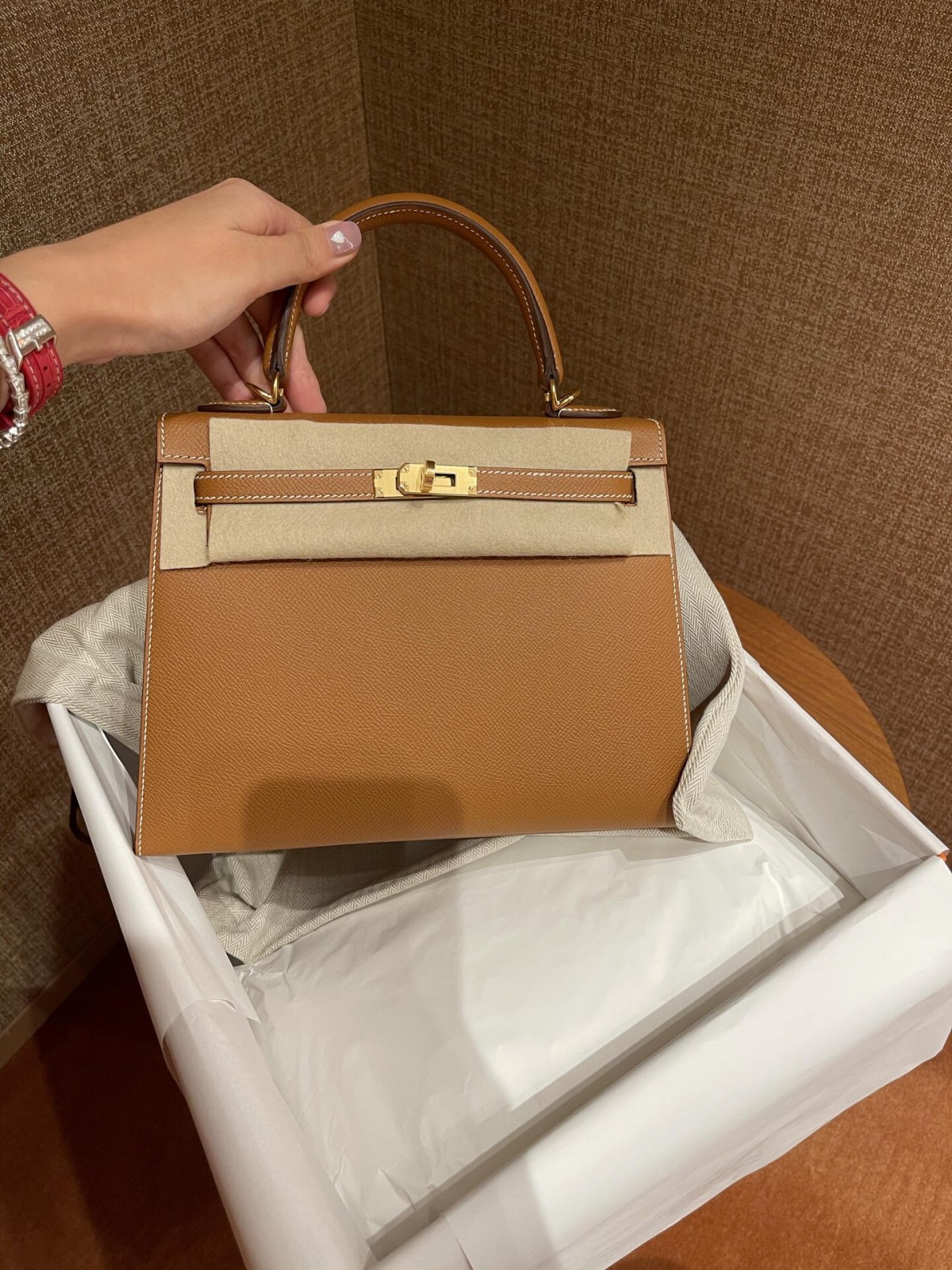 Shebag fully handmade Hermes Kelly 25 of gold brown review (2025 Jan updated)-Best Quality Fake Louis Vuitton Bag Online Store, Replica designer bag ru