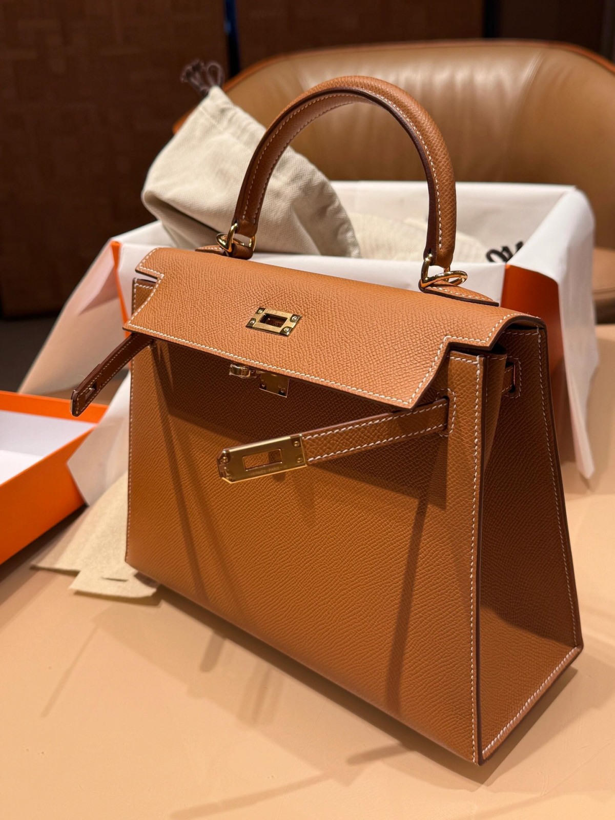 Shebag fully handmade Hermes Kelly 25 of gold brown review (2025 Jan updated)-Best Quality Fake Louis Vuitton Bag Online Store, Replica designer bag ru