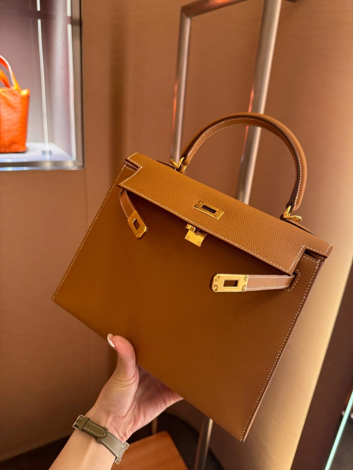 Shebag fully handmade Hermes Kelly 25 of gold brown review (2025 Jan updated)-Best Quality Fake Louis Vuitton Bag Online Store, Replica designer bag ru