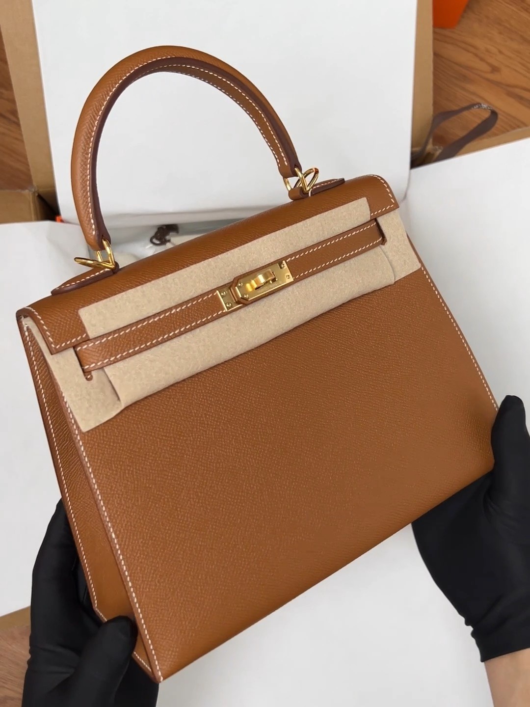 Shebag fully handmade Hermes Kelly 25 of gold brown review (2025 Jan updated)-Best Quality Fake Louis Vuitton Bag Online Store, Replica designer bag ru