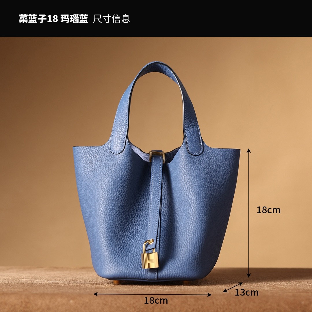 Shebag fully handmade Hermes Picotin 18 bag in togo blue review (2025 Feb updated)-Umgangatho ogqwesileyo woMgangatho weFake weLouis Vuitton kwiVenkile ye-Intanethi, ibhegi yomyili weReplica ru