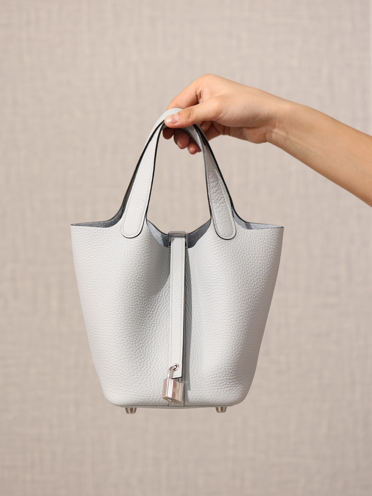 Shebag fully handmade Hermes Picotin 18 bag in white togo silver hardware(2025 Feb updated)-Loja online de bolsa Louis Vuitton falsa de melhor qualidade, bolsa de designer de réplica ru