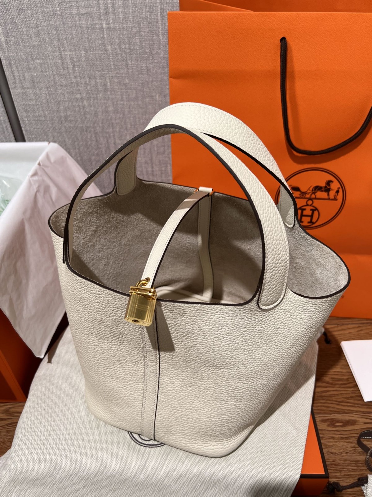 Shebag fully handmade Hermes Picotin 22 bag in cream white togo leather review silver (2025 Feb updated)-L-Aħjar Kwalità Foloz Louis Vuitton Bag Online Store, Replica designer bag ru