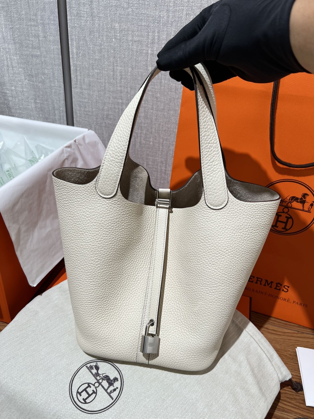 Shebag fully handmade Hermes Picotin 22 bag in cream white togo leather review silver (2025 Feb updated)-L-Aħjar Kwalità Foloz Louis Vuitton Bag Online Store, Replica designer bag ru