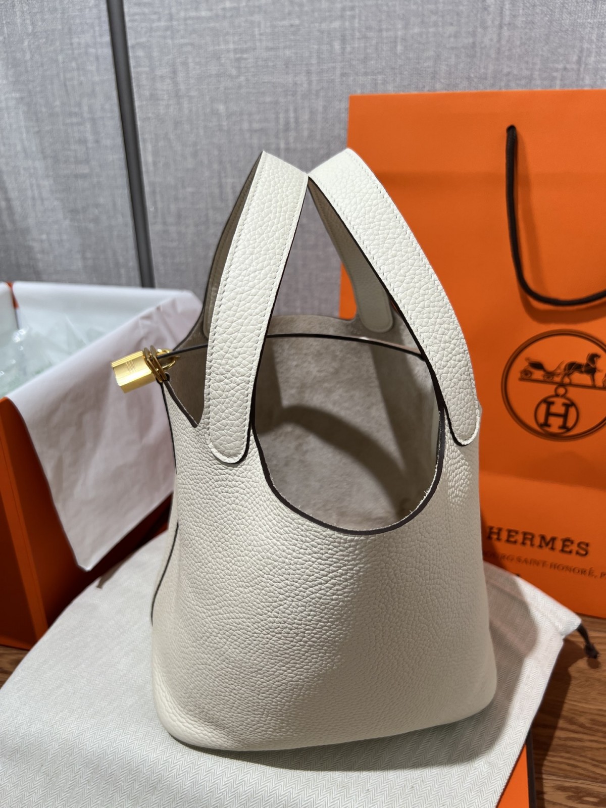 Shebag fully handmade Hermes Picotin 22 bag in cream white togo leather review silver (2025 Feb updated)-L-Aħjar Kwalità Foloz Louis Vuitton Bag Online Store, Replica designer bag ru