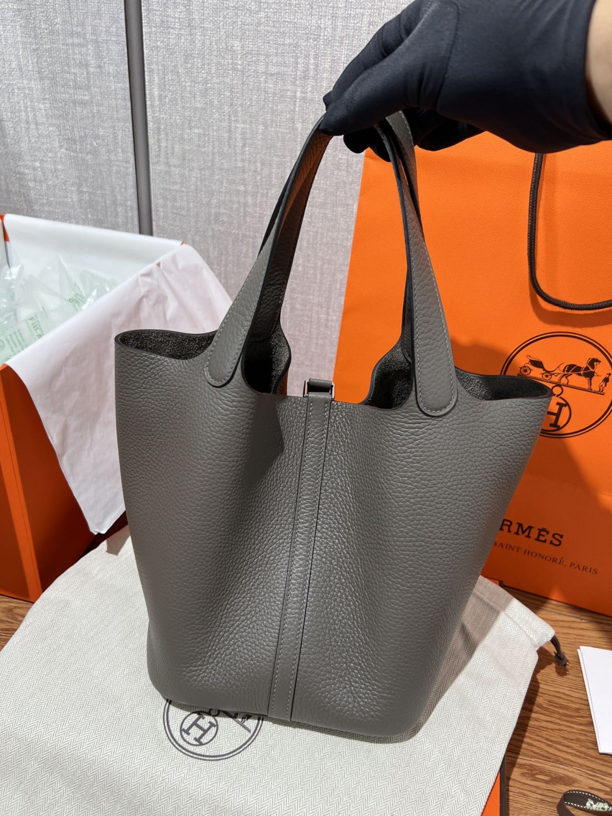 Shebag fully handmade Hermes Picotin 22 bag in togo leather in grey (2025 Feb updated)-بہترین معیار کا جعلی لوئس ووٹن بیگ آن لائن اسٹور، ریپلیکا ڈیزائنر بیگ آر یو