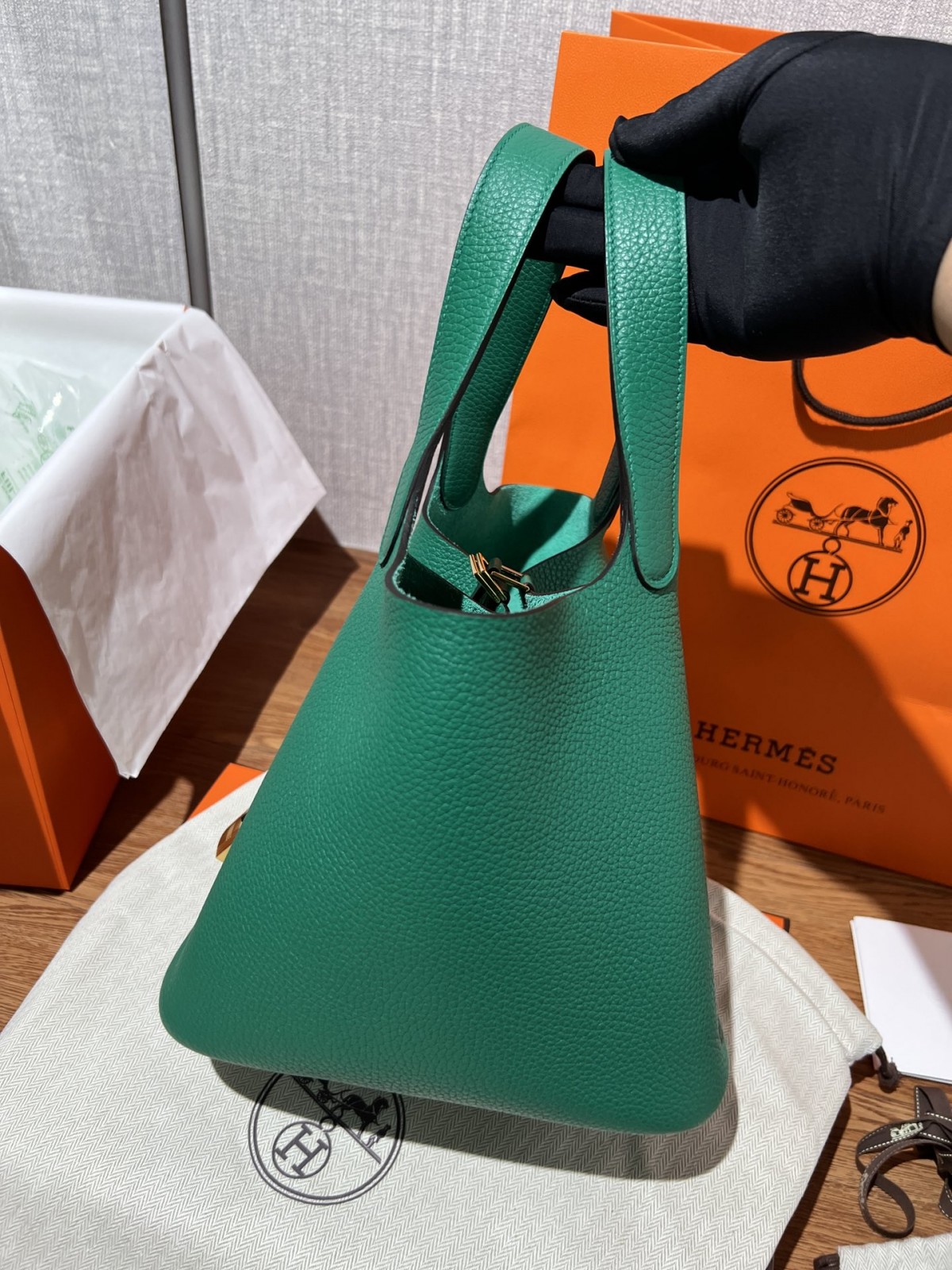 Shebag handmade Hermes Picotin 22 bag in green togo leather silver hardware (2025 Mar updated)-Best Quality Fake Louis Vuitton Bag Online Store, Replica designer bag ru