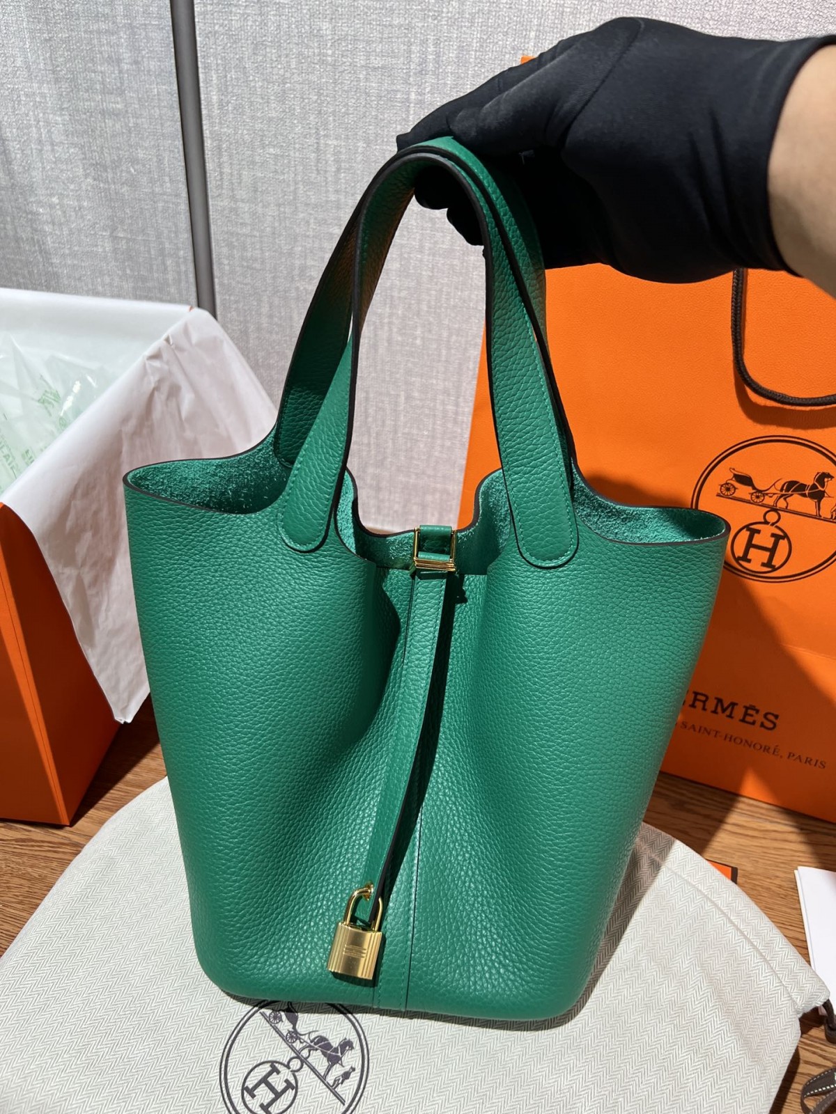 Shebag handmade Hermes Picotin 22 bag in green togo leather silver hardware (2025 Mar updated)-Best Quality Fake Louis Vuitton Bag Online Store, Replica designer bag ru