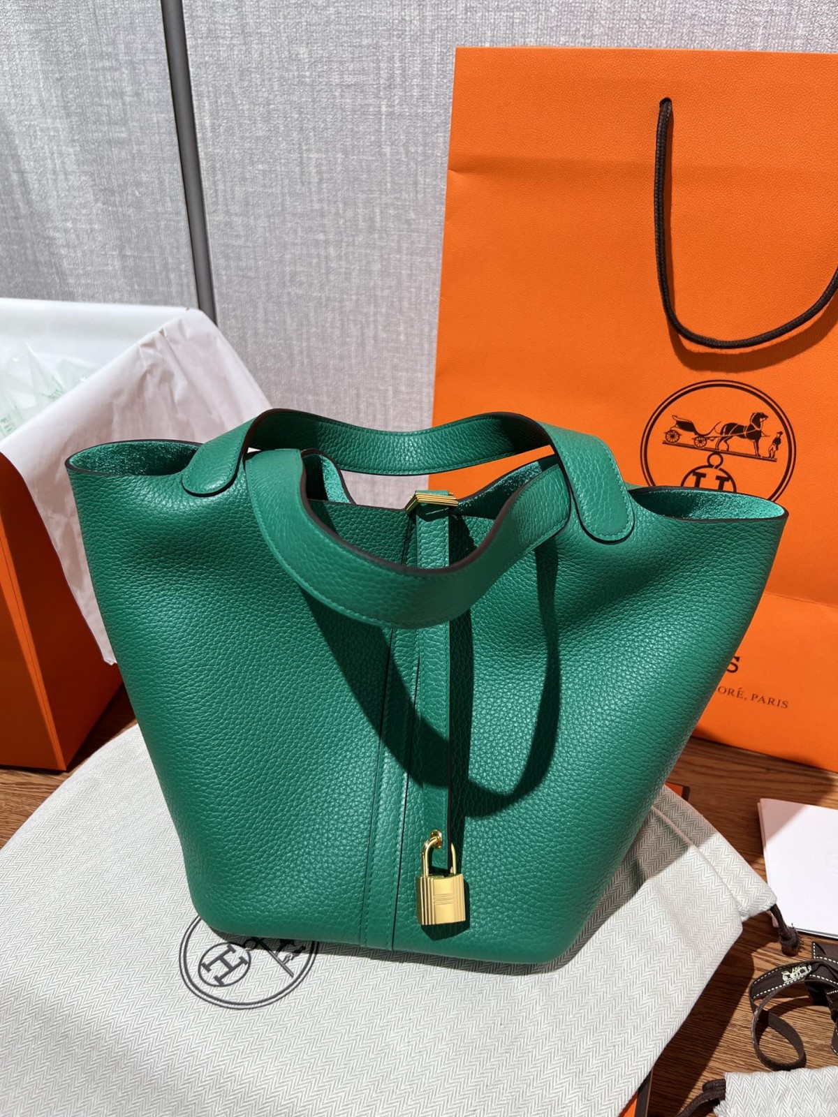 Shebag handmade Hermes Picotin 22 bag in green togo leather silver hardware (2025 Mar updated)-Best Quality Fake Louis Vuitton Bag Online Store, Replica designer bag ru