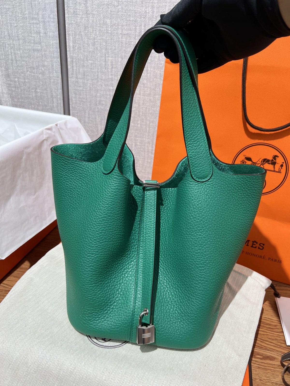 Shebag handmade Hermes Picotin 22 bag in green togo leather silver hardware (2025 Mar updated)-Best Quality Fake Louis Vuitton Bag Online Store, Replica designer bag ru