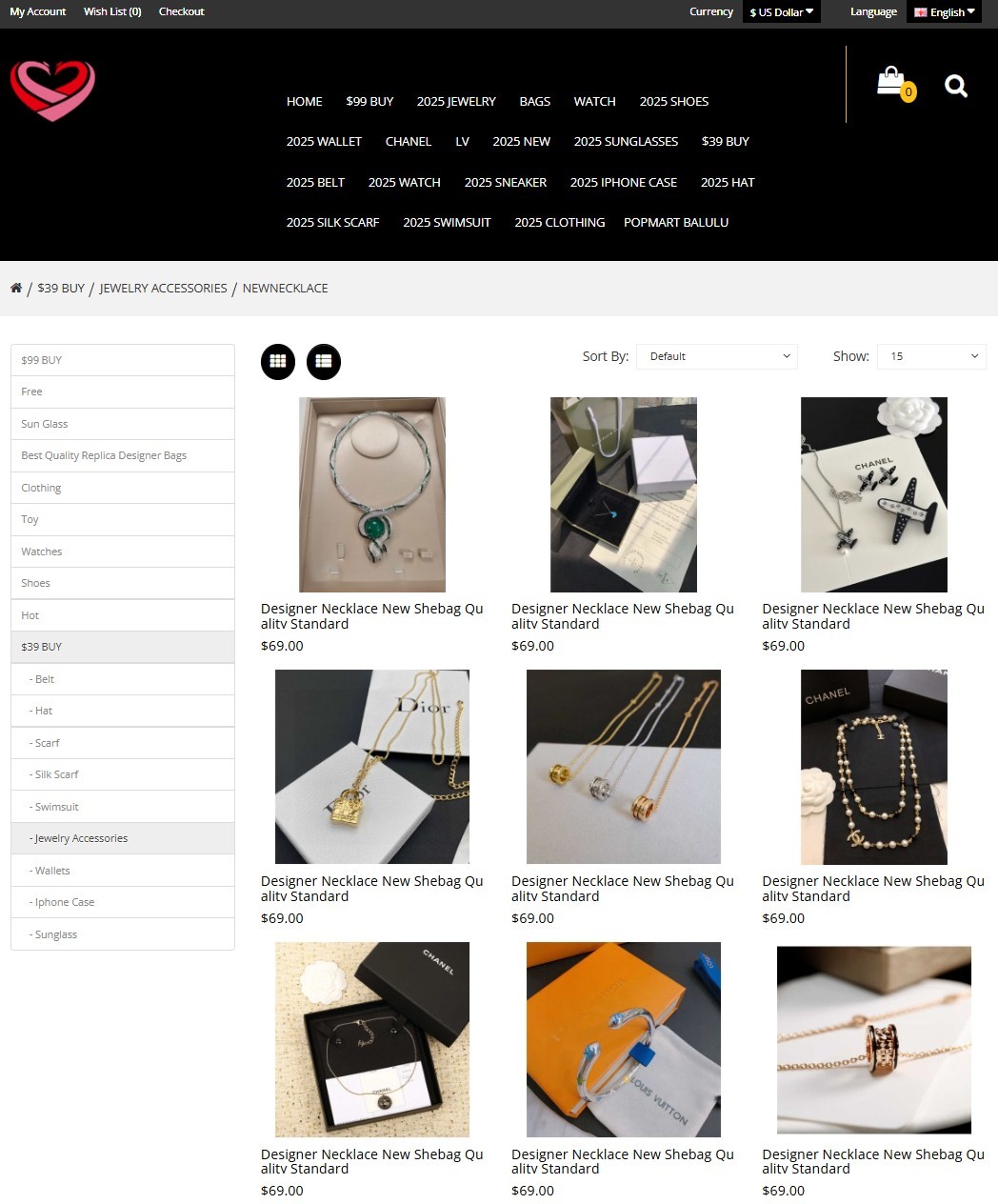 Shebag Jewelry New Necklace (2025 June updated)-Molemo ka ho Fetisisa Lebenkele la Lebenkele la Marang-rang la Fake Louis Vuitton, Replica designer bag ru