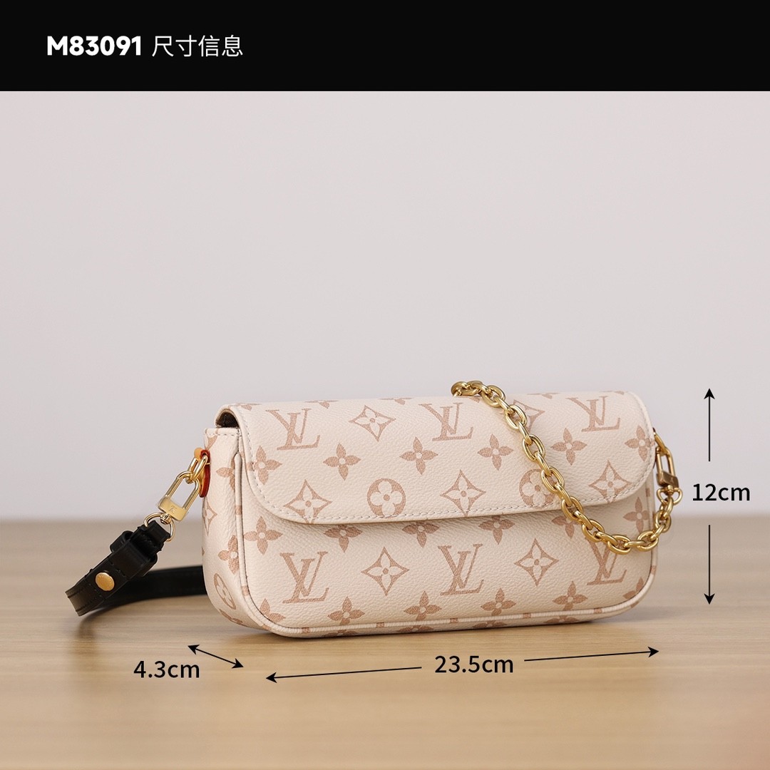 Shebag Super replica Louis Vuitton M83091 Ivy White Monogram bag(2025 July updated)-Najlepsza jakość fałszywych torebek Louis Vuitton Sklep internetowy, projektant repliki torebki ru