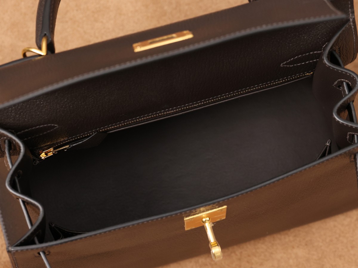 Shebag super replica Hermes Goat leather Kelly 28 bag black gold reivew(August 2025 updated)-Toko Online Tas Louis Vuitton Palsu Kualitas Terbaik, Tas desainer replika ru