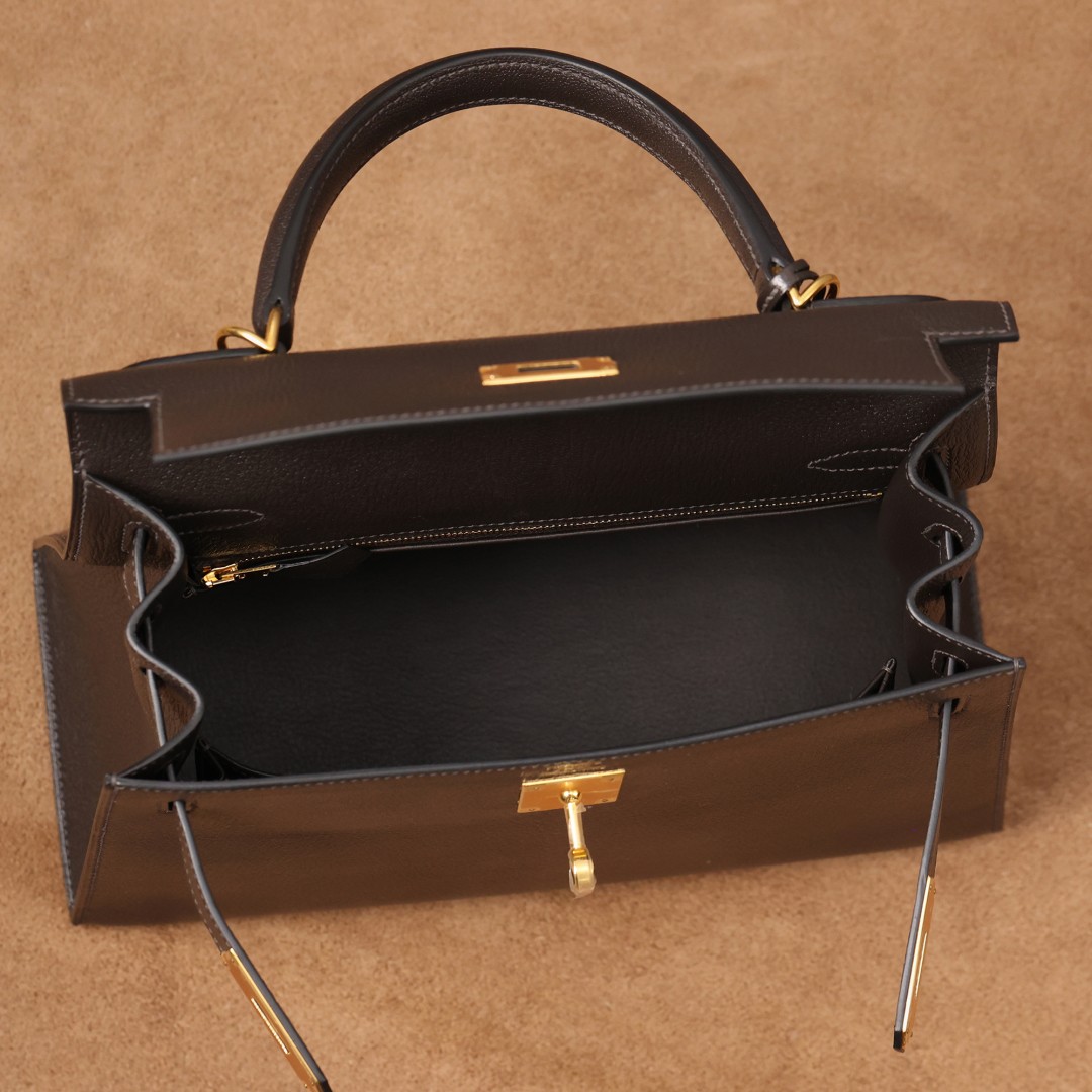Shebag super replica Hermes Goat leather Kelly 28 bag black gold reivew(August 2025 updated)-Toko Online Tas Louis Vuitton Palsu Kualitas Terbaik, Tas desainer replika ru