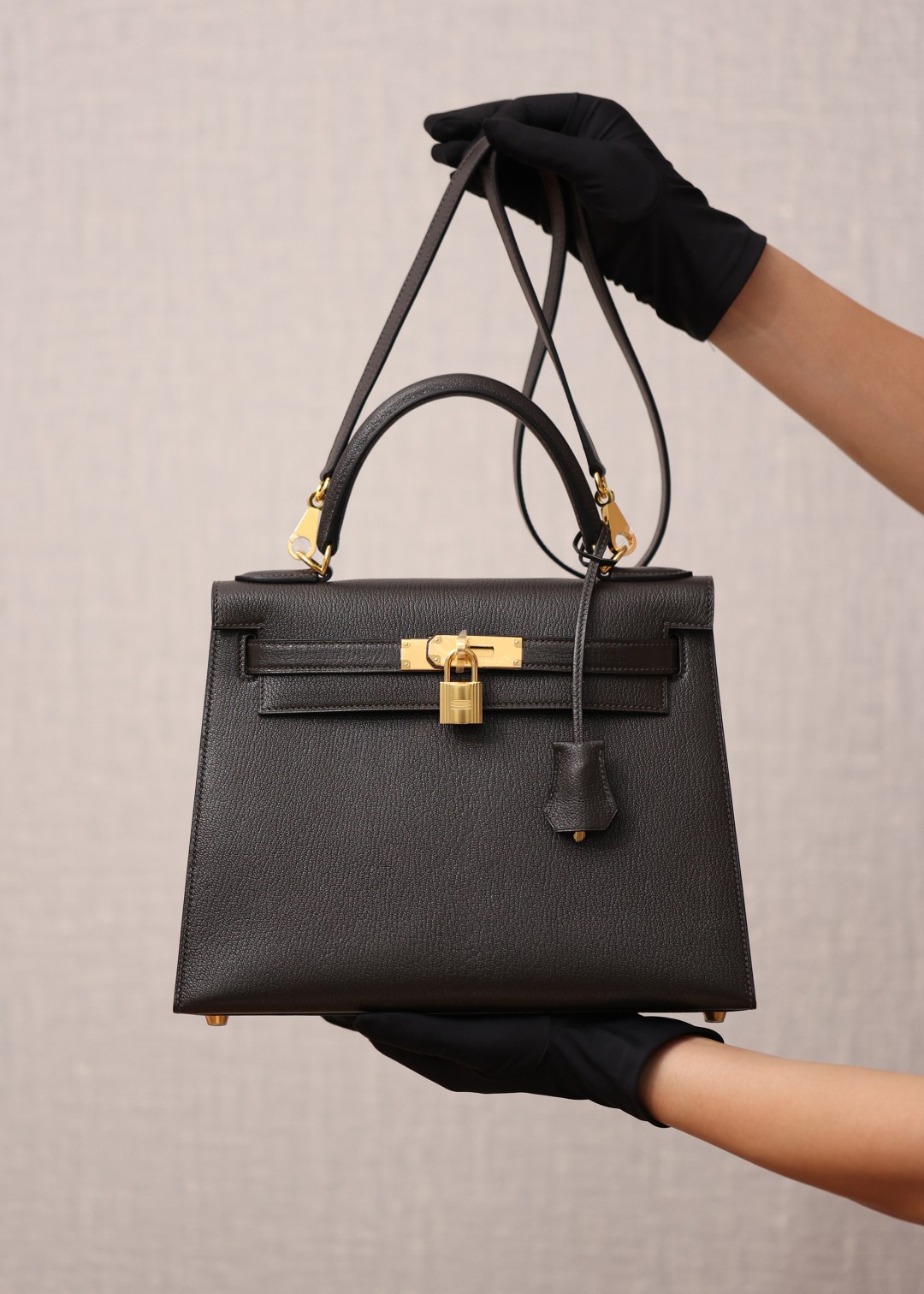 Shebag super replica Hermes Goat leather Kelly 28 bag black gold reivew(August 2025 updated)-Toko Online Tas Louis Vuitton Palsu Kualitas Terbaik, Tas desainer replika ru