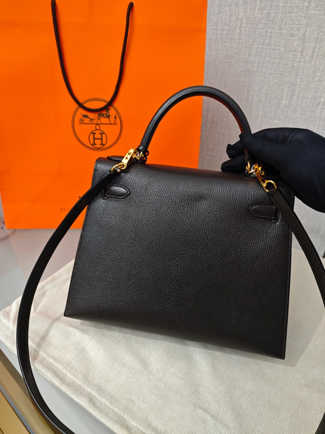 Shebag super replica Hermes Goat leather Kelly 28 bag black gold reivew(August 2025 updated)-Toko Online Tas Louis Vuitton Palsu Kualitas Terbaik, Tas desainer replika ru