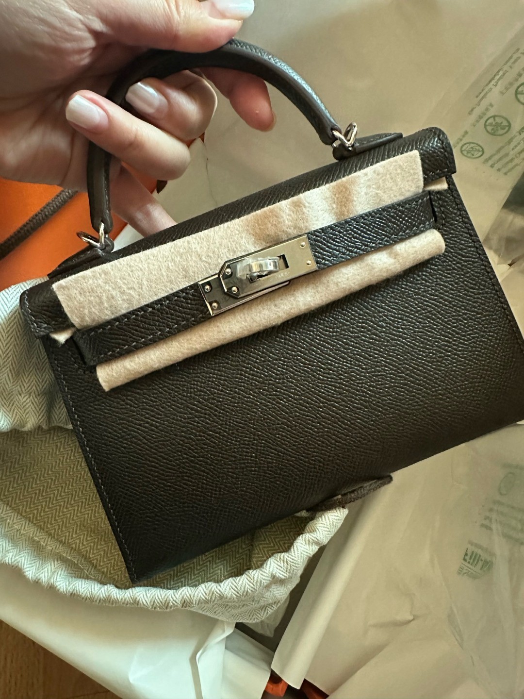 Shebag shipping photos: handmade Hermes mini Kelly 2 bag(Ausust 2025 updated)-Umgangatho ogqwesileyo woMgangatho weFake weLouis Vuitton kwiVenkile ye-Intanethi, ibhegi yomyili weReplica ru